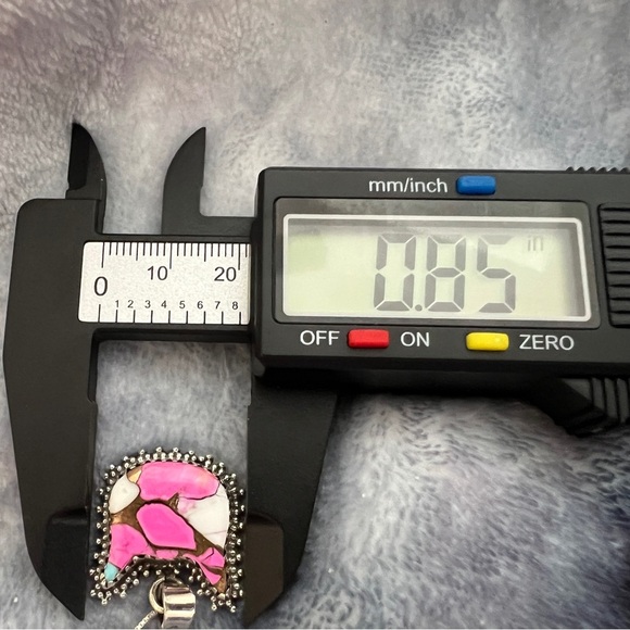 ❤️ Kingman Cotton Candy Turquoise Kitty Cat Western 925 Pendant 17” Necklace - Picture 12 of 13